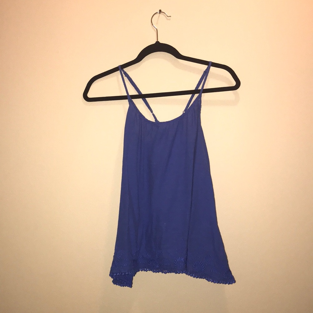 cute blue spaghetti strap top